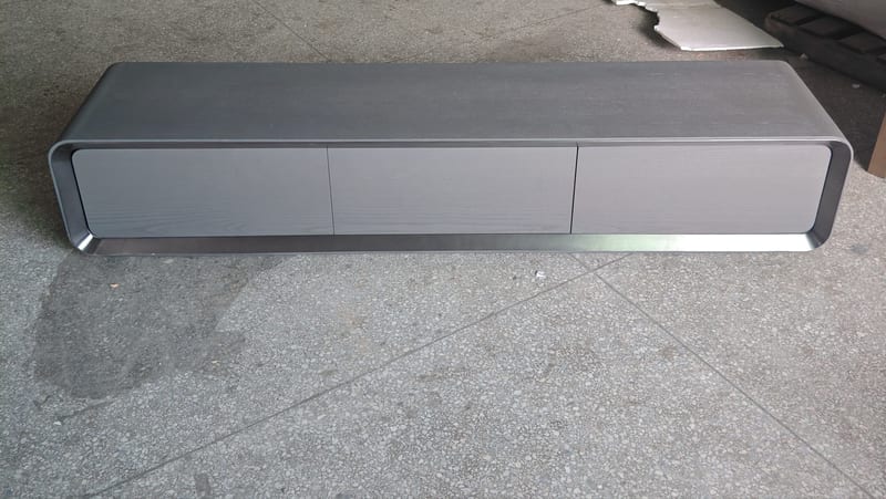 G·T home GTY-213 Solid Ash TV Stand in Nardo Gray