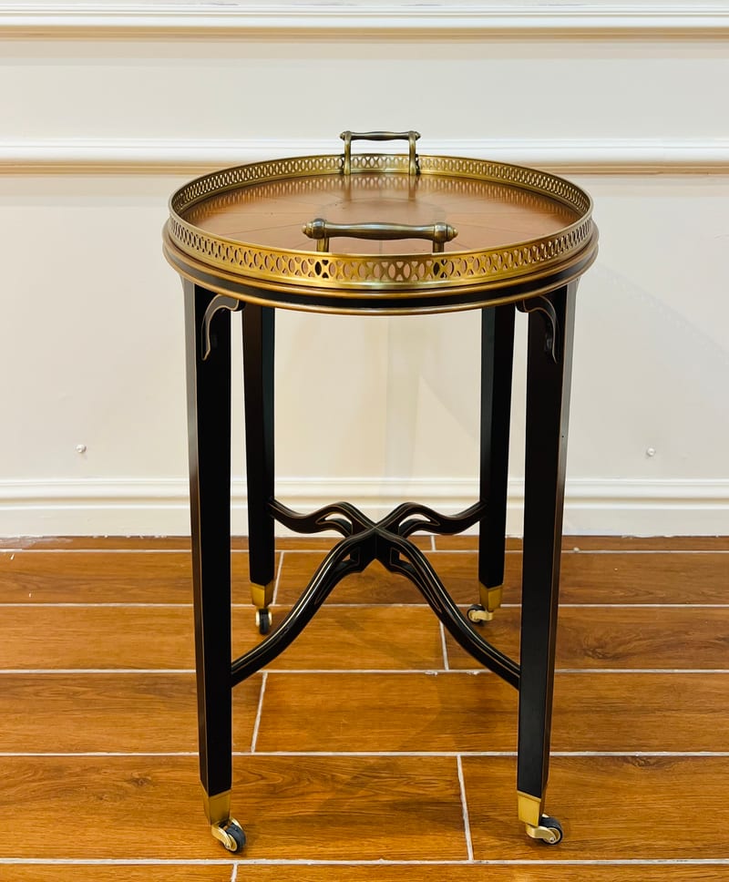 Elizabeth II YL-0028 Solid Birch Oval Rolling Side Table