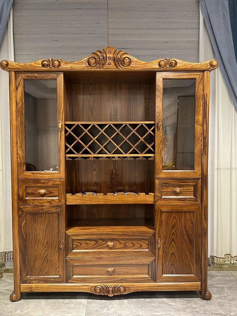 Weishi Solid Ash Four-Door Dining Cabinet