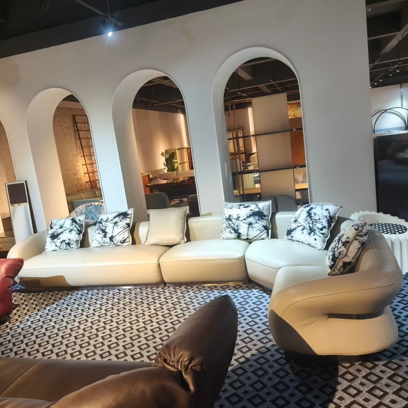 Turing Italian Minimalist Leather Corner Sofa