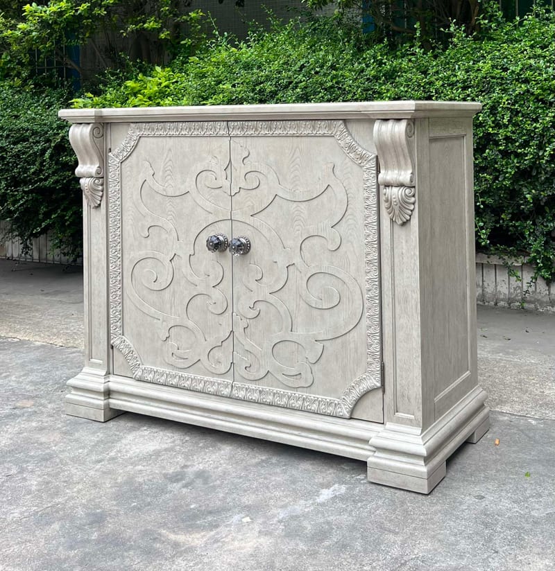 Markor Architectural Revival Rubberwood Shoe Cabinet