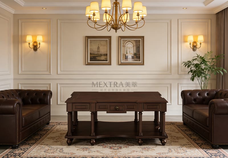 Mextra MCLA03-A Square Solid Wood Coffee Table