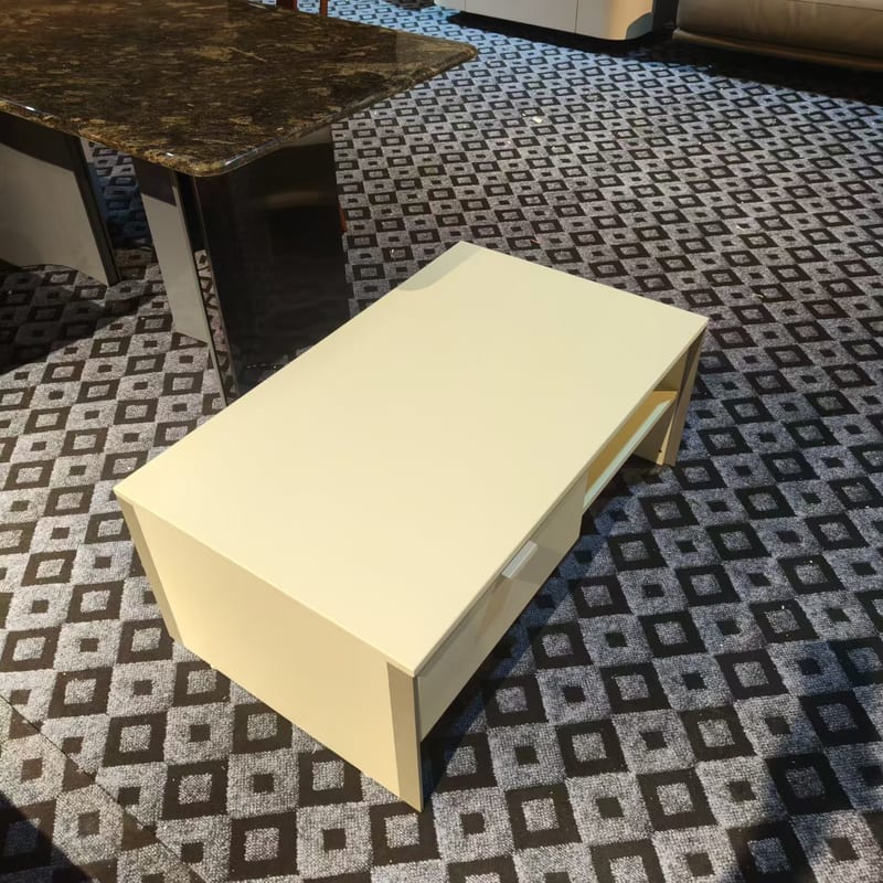 Light Solid Rubberwood Rectangular Coffee Table