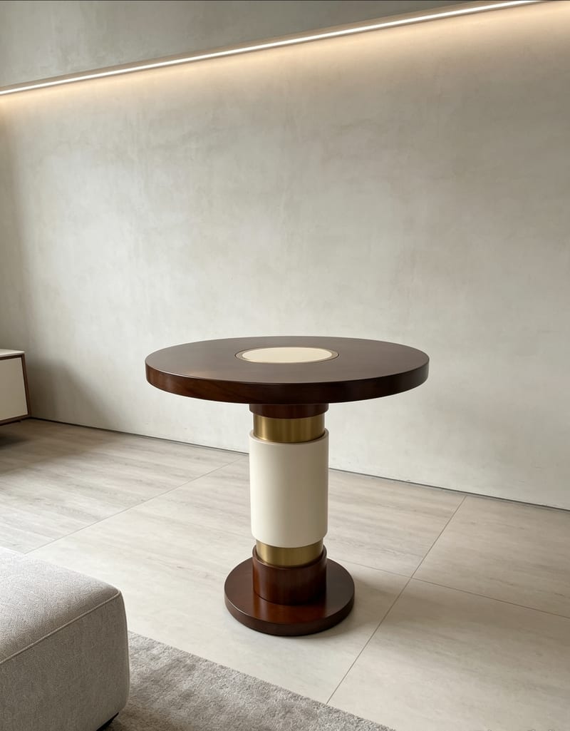 Mextra MCLD22 Walnut Round Side Table