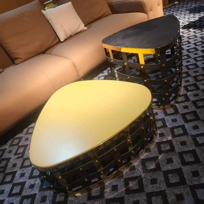 Italian-Style Triangle Coffee Table Set (2-Piece)