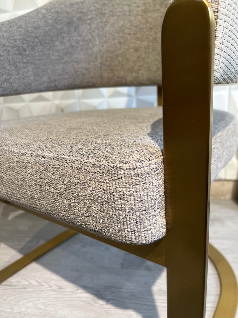 Mextra YKB06 Boucle Chair with Electroplated Metal Frame