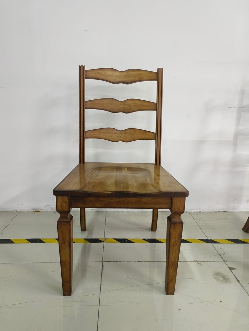 Oumuxuan American Solid Rubberwood Dining Chair with Ladder Back