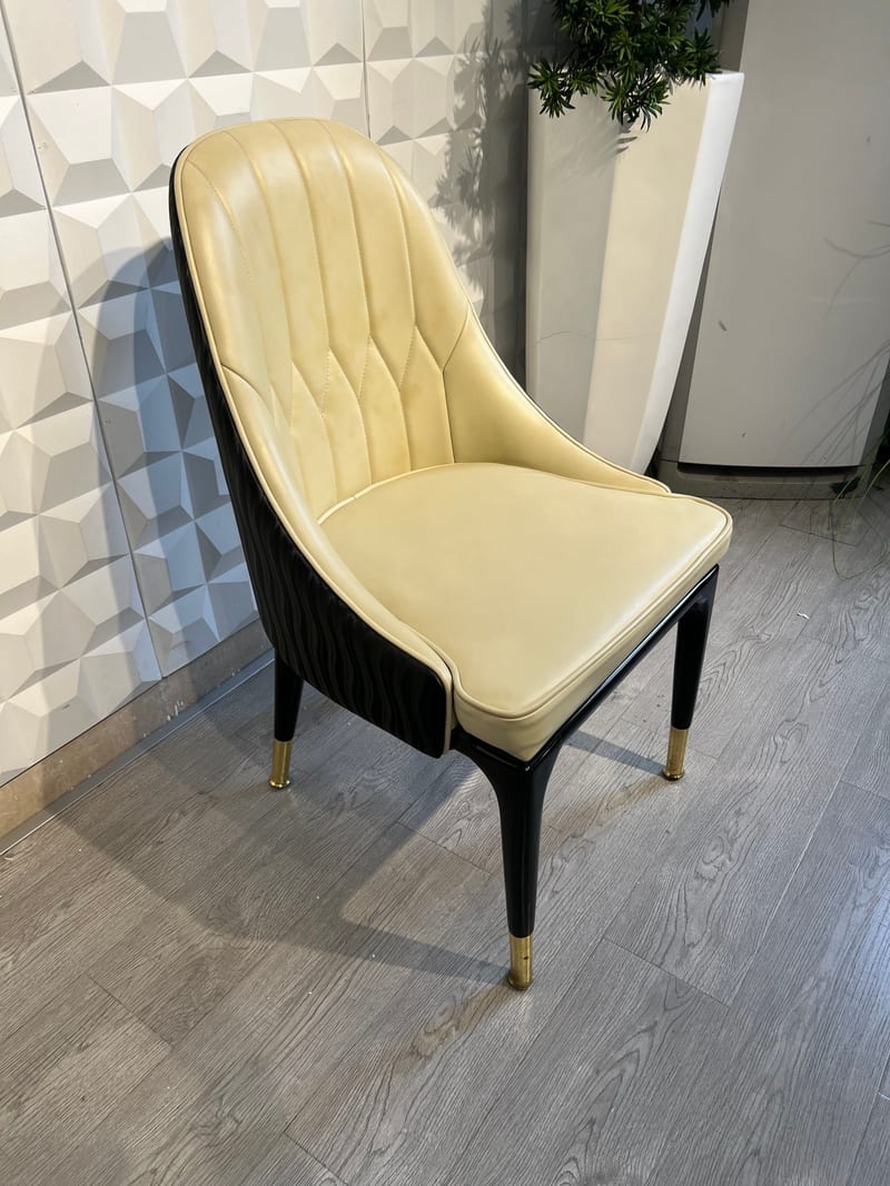 Mextra MCKB14 Tufted High-Back Faux Leather Dining Chair