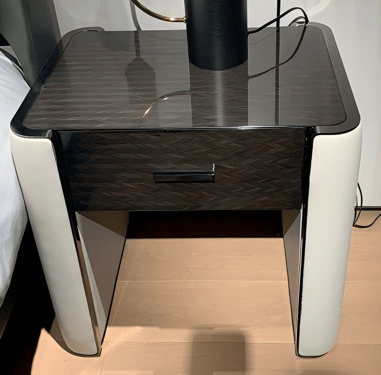 Basen Jizhi Beini BN02-2 Wood Nightstand, Piano Lacquer
