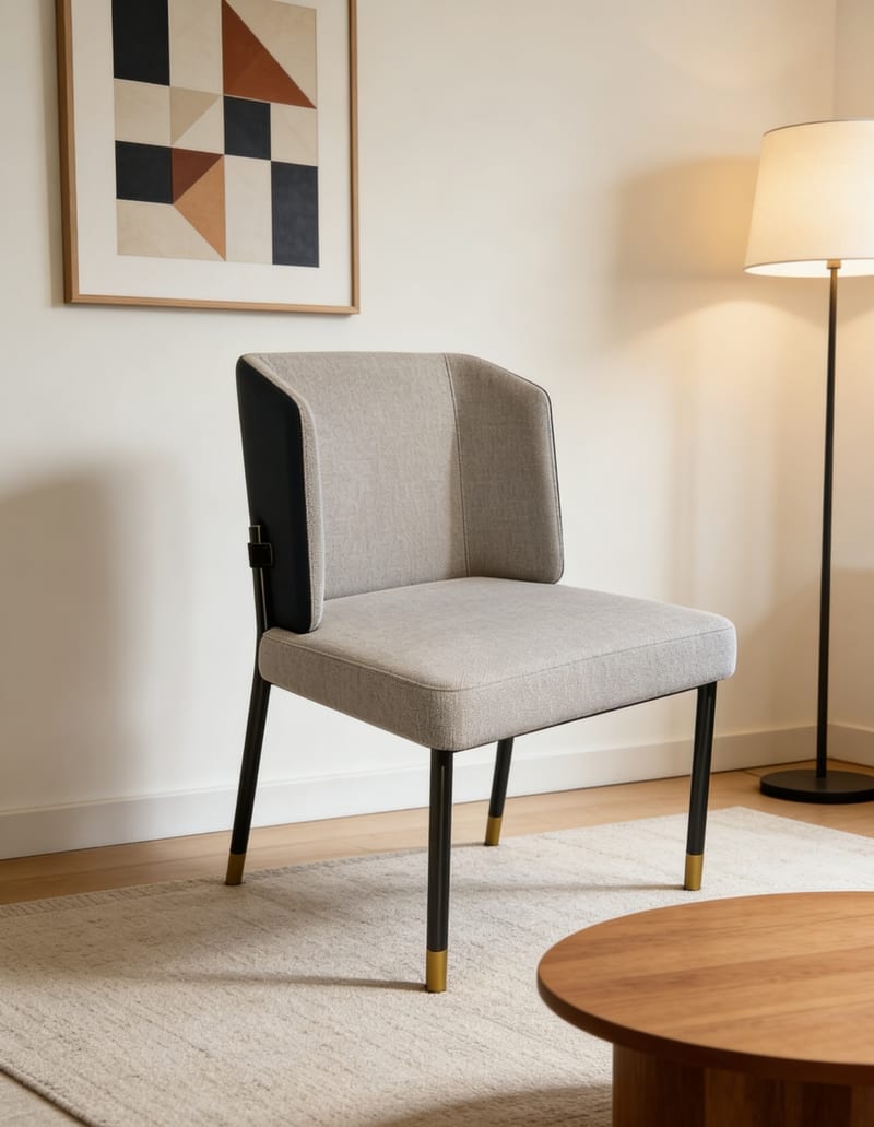 MEXTRA YKB05 Modern Dining Chair, Navy Fabric Seat