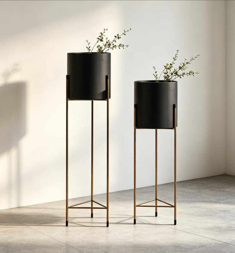 FRANKF XG-99101A+B Metal Round Plant Stand by Renhao
