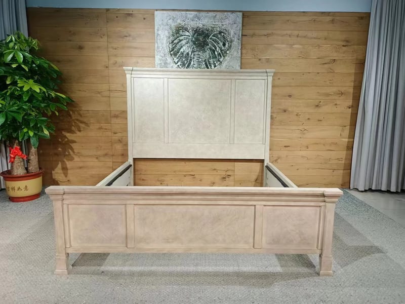 FINE 1940 Series King Bed — French Solid Wood Bed Frame