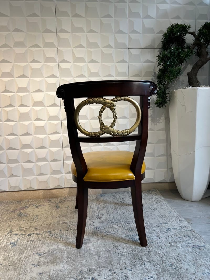 Mextra MCKB09X-Y Leather Dining Chair, Solid Wood Frame