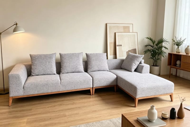 Bosen S2811Z Ash Solid Wood Sectional Sofa
