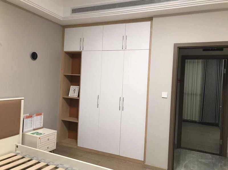 Renhao Finnish Wood White Wardrobe