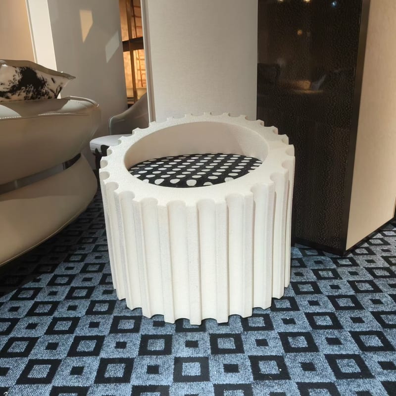 Gear Designer White Fabric Vanity Chair