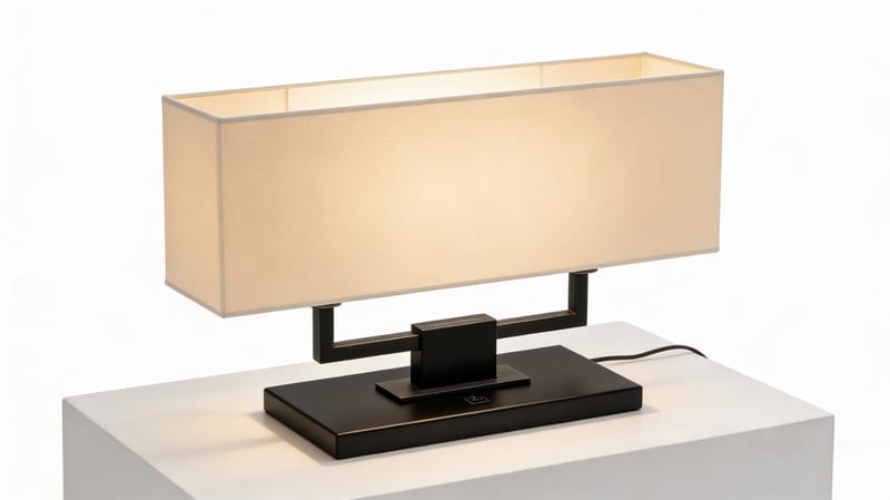 4399.57 Minimalist Metal Table Lamp, Matte Black