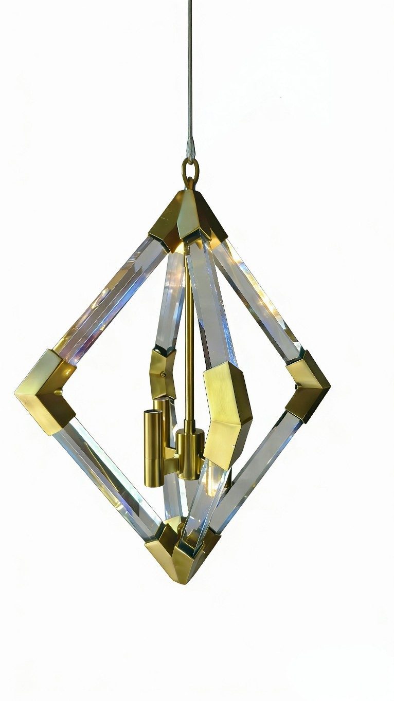 Lyons Aged Brass Diamond Pendant