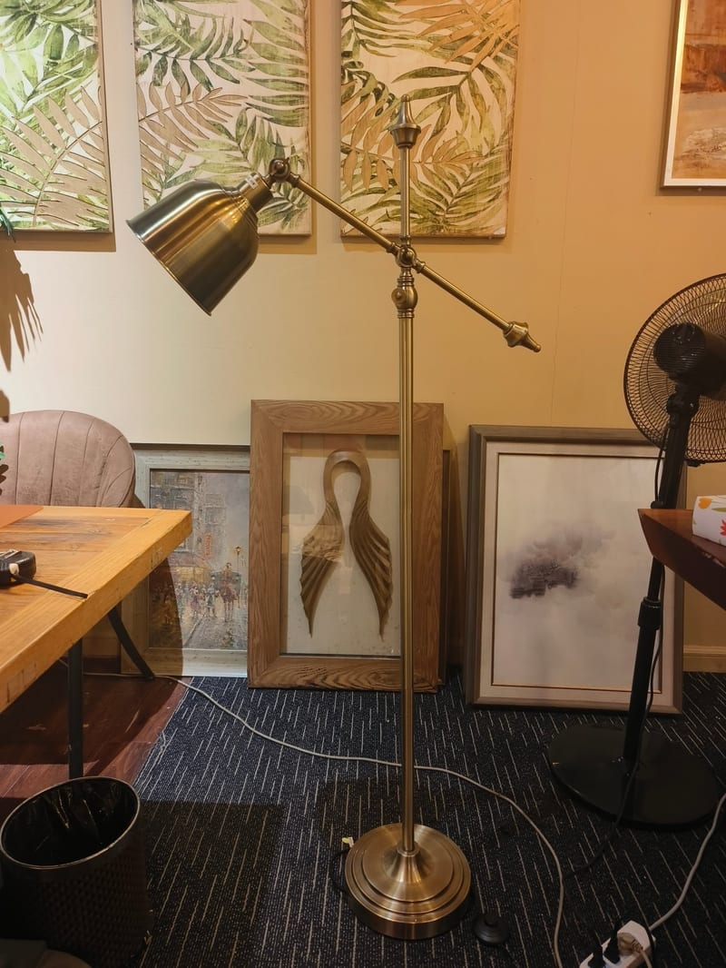 American Light Luxury Floor Lamp in Antique Brass