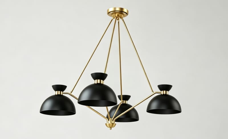 611162 Brass & Matte Black 4-Light Pendant