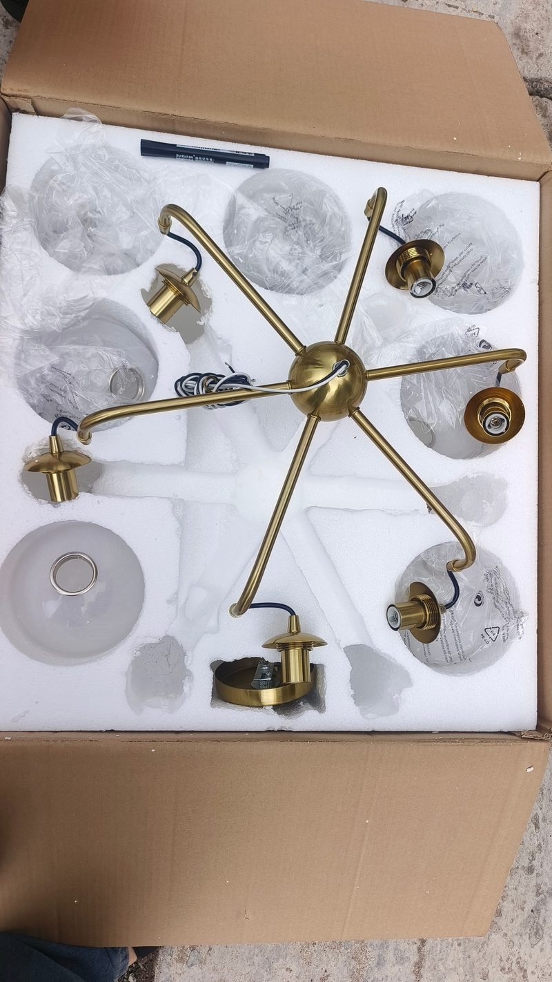 RIGHT HOUSE 6-Light Brass Molecular Pendant