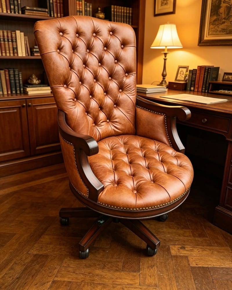 Kezhi CH-005-AC03 Solid Beech & Leather Executive Chair