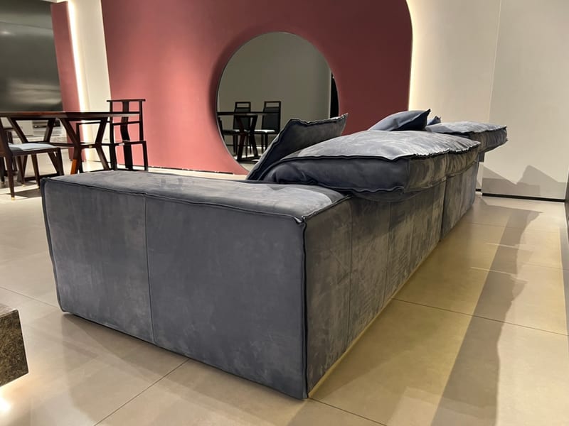 BV BV-12 Full-Leather Modern Sofa, Dark Gray