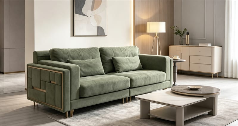 Renhao New York Trend Ash Wood Two-Seat Sofa