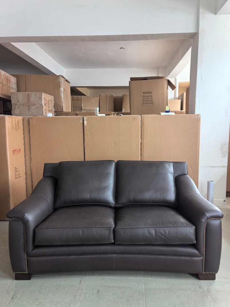 American Classic Full Leather Two-Seat Sofa