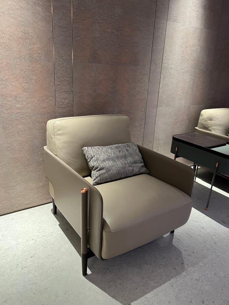 Zaojing 27 Hongmu Solid Wood Leather Lounge Chair