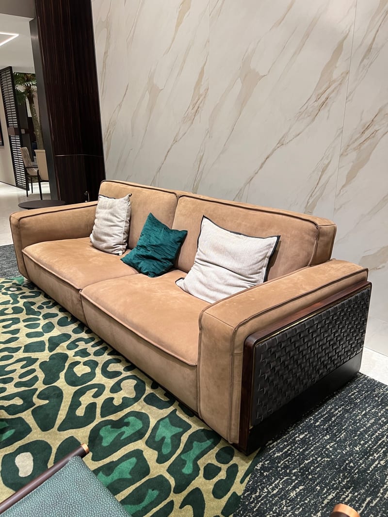 Zaojing SF15 Solid Wood Leather Sofa Set, 2+4