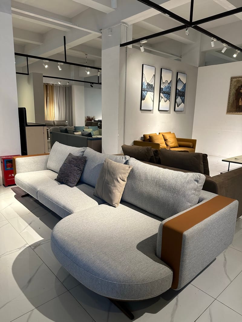 Bosen Lingyu Walnut Solid Wood Corner Sofa