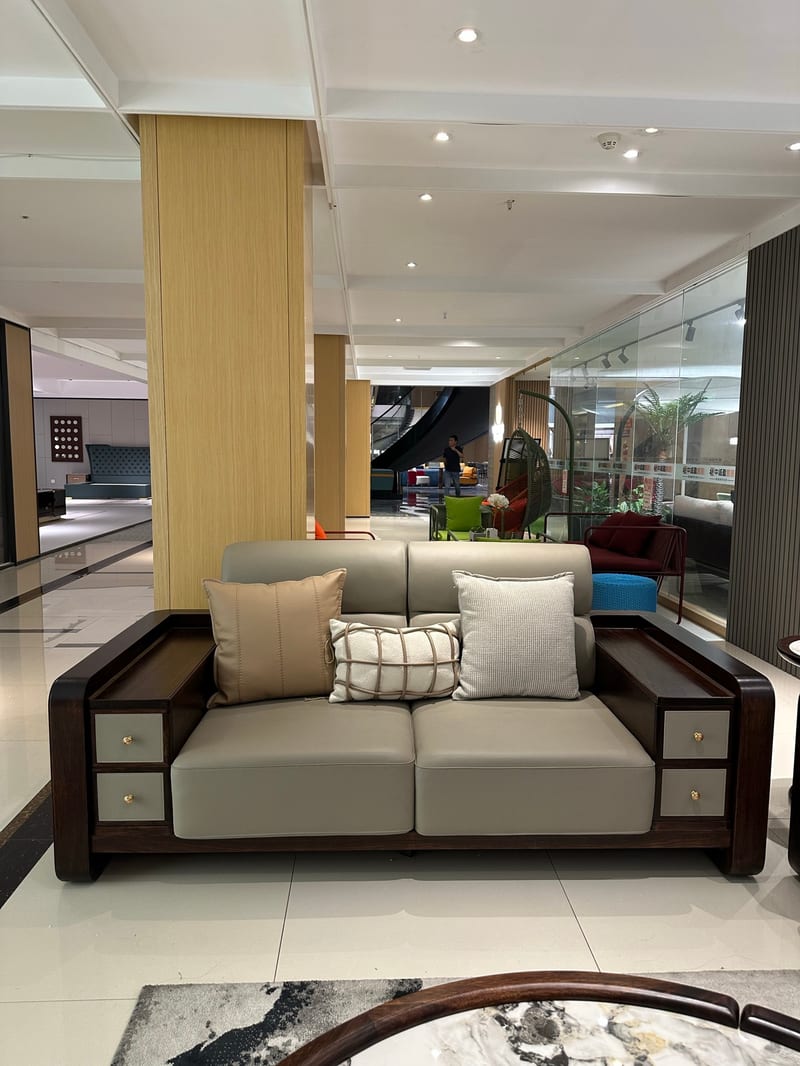 Zhongge Mingyun H8S823 New Chinese Modular Leather Sofa