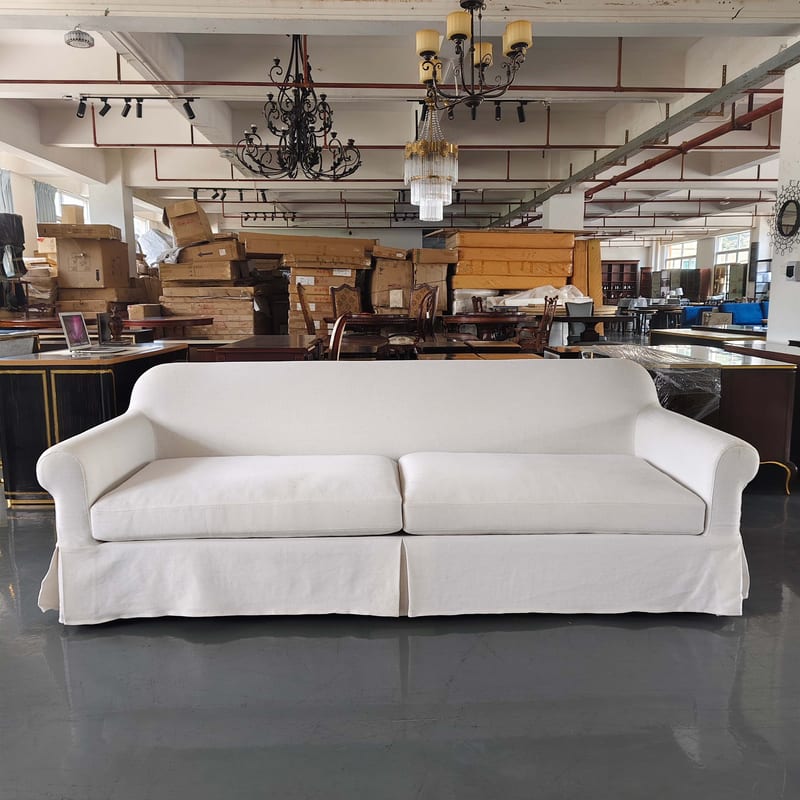 Fairfax 3-Seat Slipcovered Linen Sofa