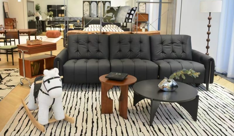 LUOKAQI Full-Grain Leather Power Reclining 4-Seat Sofa