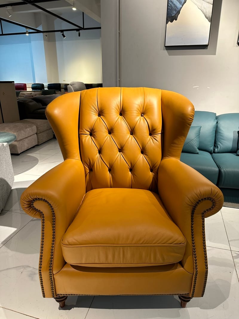 Premier PR-4557S Full Leather Wingback Accent Chair