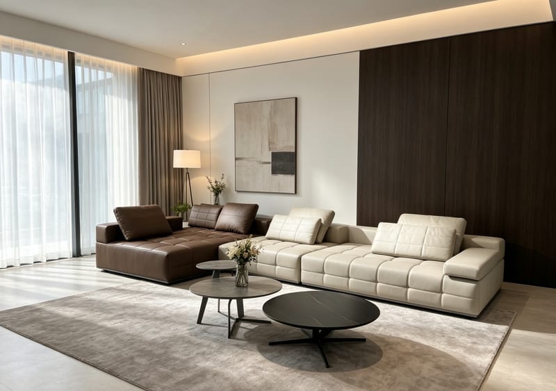 Deshang Leather Sofa SF-158B0G+H+A0+E1