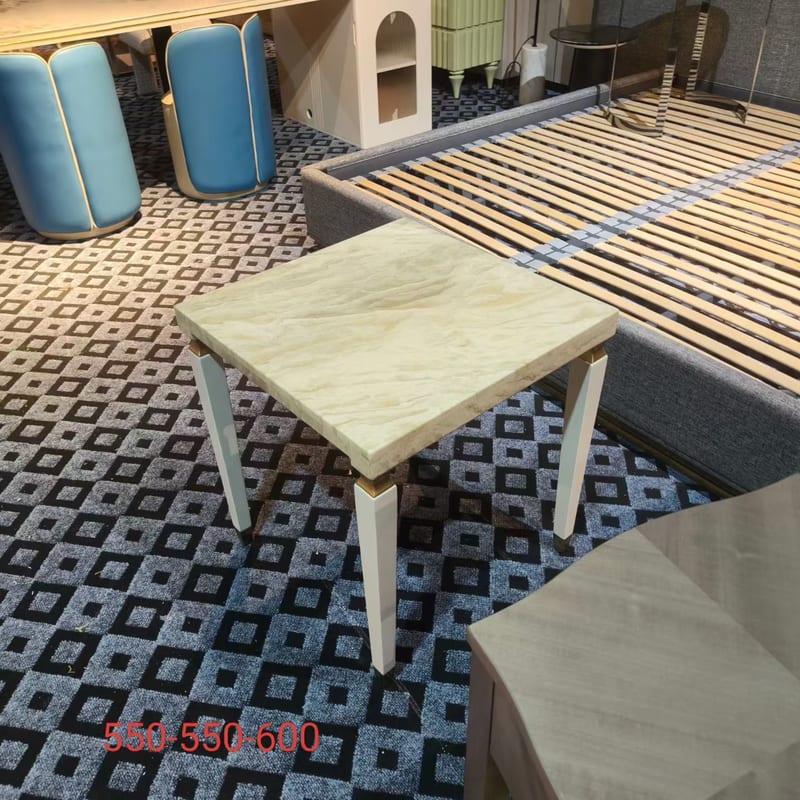 Rainbow Impression Natural Stone Square Side Table