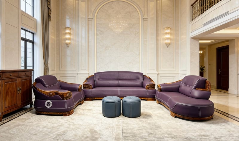 Dihao Diweisilin V25 Umbrella Wood Leather Sofa Set