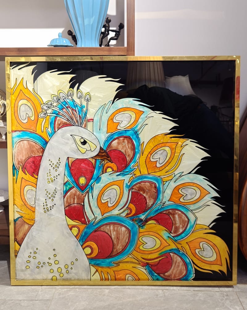 Mineral Cloisonné Enamel Wall Art "Hualing Liying"