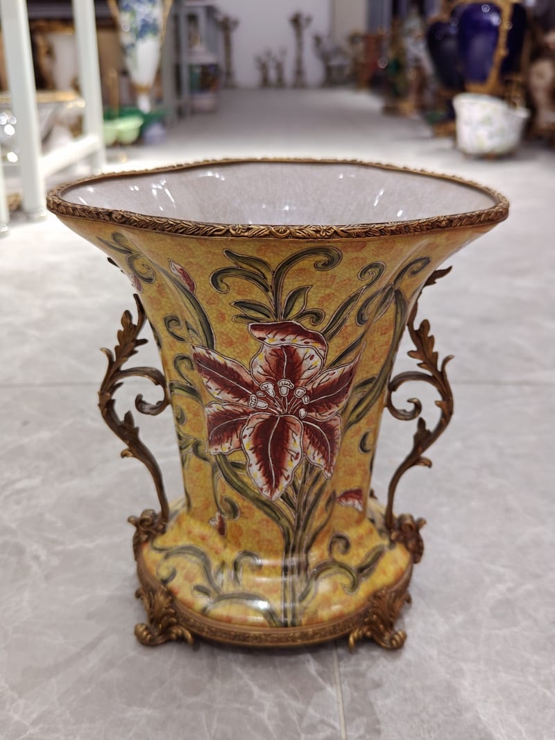 捷美家品1896 铜配陶瓷冰桶花瓶