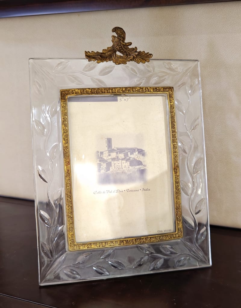 HomeDecor Copper-Clad Ceramic Crystal Frame, Gold