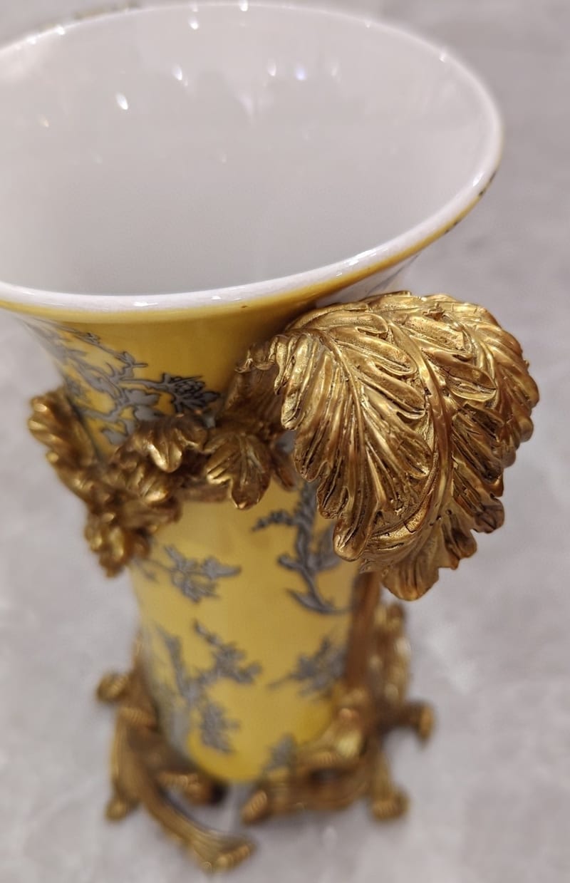 Imported Copper-Clad Porcelain Hand-Painted Vase