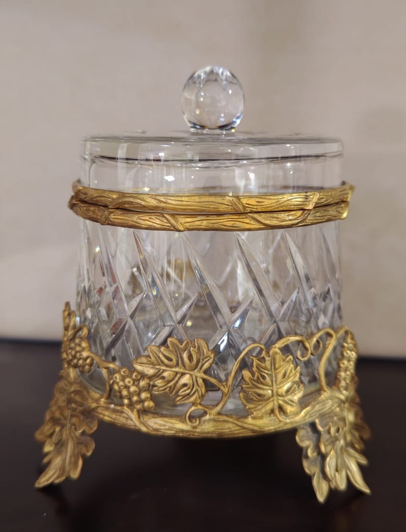 CastiLan Crystal & Copper Decorative Storage Jar