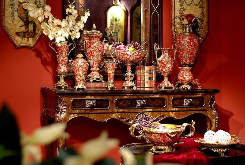 Nafu Vase Copper-Clad Ceramic French Style