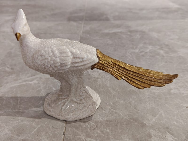 Imported Copper & Ceramic Pheasant Ornament
