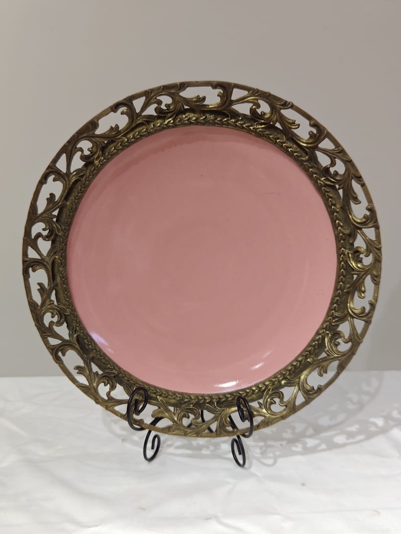 Copper-Clad Ceramic Round Decorative Plate