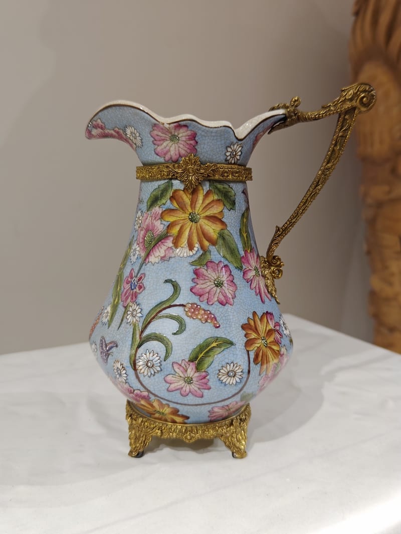 銅包瓷復古花瓶花插水壺酒具