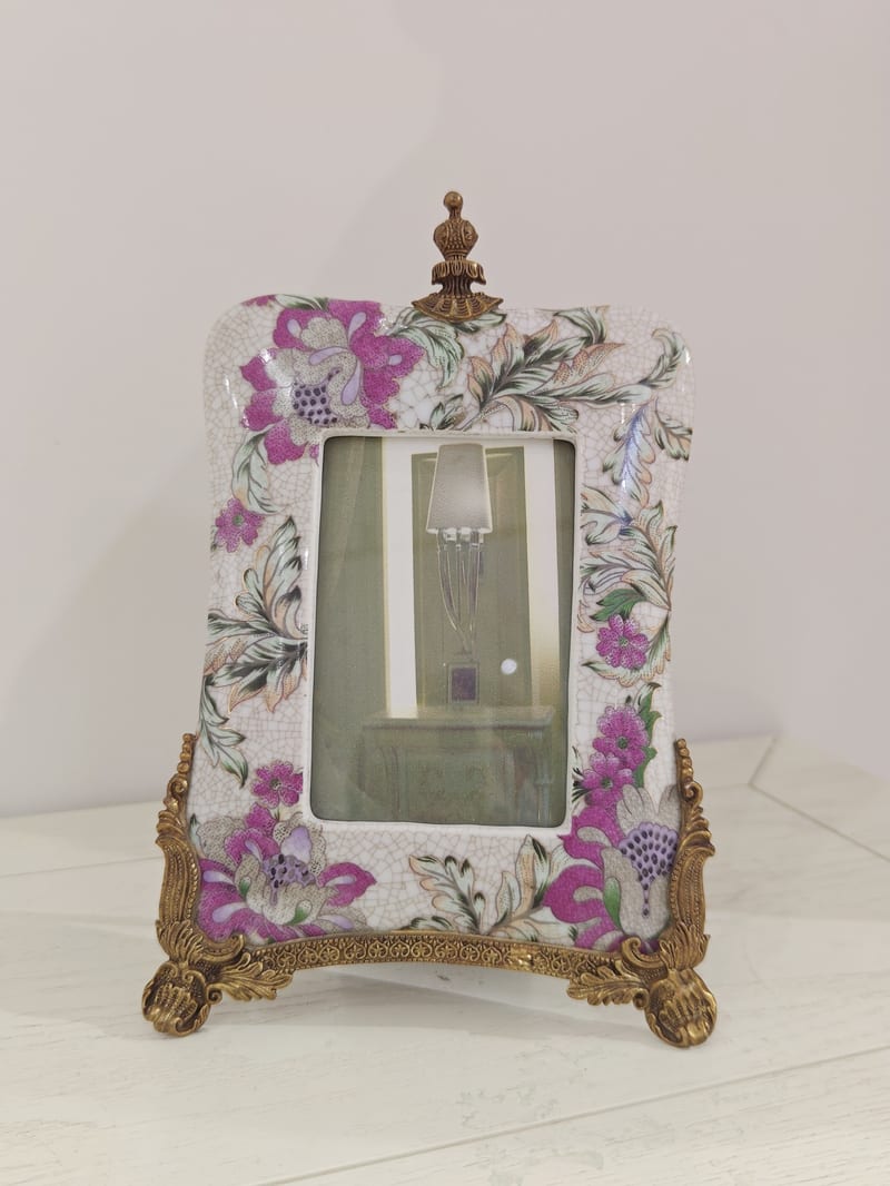 Jiemei Copper-Wrapped Ice-Crackle Ceramic Photo Frame