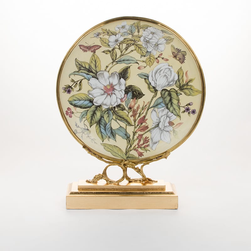French Copper-Clad Ceramic Wall Plate, Gold